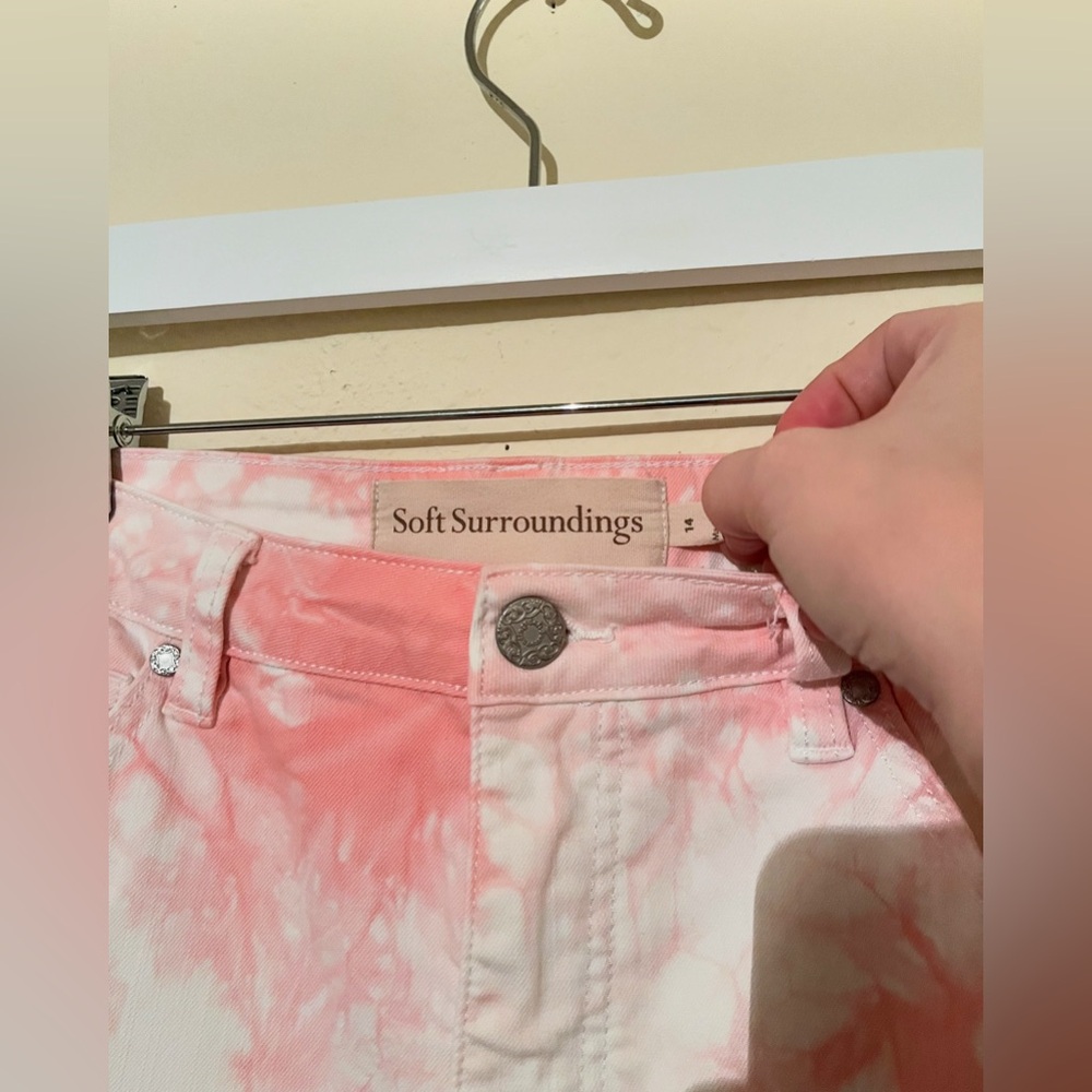 Soft Surroundings Pink Tie Dye Skinny Jeans - Picture 5 of 8